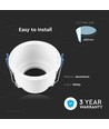 GU10 inbouwspot - Rond, wit, aluminium, honeycomb, anti-glare, IP20, Gat: Ø8 cm, Afm: Ø9 cm