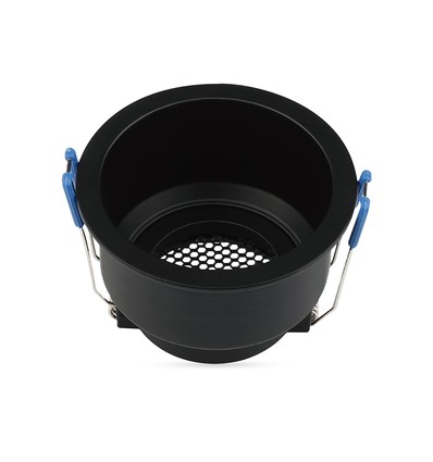 VT-9001RD lampfitting GU10 - aluminium, honingraat, diepe anti-verblindingskap, zwart rond