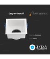 GU10 inbouwspot, vierkant - Anti-glare, wit, aluminium, Honeycomb, gat: 80x80mm, zonder lichtbron