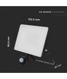 10W LED-breedstraler met sensor - 120lm/W, zwart, IP65 buiten