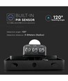 20W LED breedstraler met sensor en fast connector - 120lm/W, IP65, zwart, 5 jaar garantie