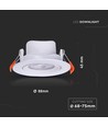 7W Ø8,8cm LED inbouwspot - Zaaggat: Ø6,8 cm, Afmetingen: Ø8,8 cm, CCT - 3 lichtkleuren