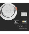 7W Ø8,8cm LED inbouwspot - Zaaggat: Ø6,8 cm, Afmetingen: Ø8,8 cm, CCT - 3 lichtkleuren