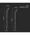 1,5W Solar tuinlamp - CCT, 3 lichtkleuren, IP65, zwart, incl. voet en grondpen