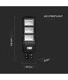 12W solcelle LED straatlamp - 1200lm, IP65, 6000K, zwart, incl. zonnepaneel en batterij