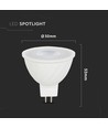GU5.3 6,5W LED lamp, 12V - MR16, Samsung LED chip, 38 graden, 3000K, vervangt 40W