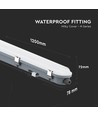 120cm 36W waterdicht LED armatuur met noodverlichting - IP65, 4320lm, 6500K, incl. batterij, 120cm lengte