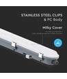 120cm 36W waterdicht compleet LED armatuur met sensor - 120lm/W, IP65, melkwitte cover, RVS clips