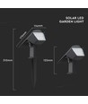 1,3W LED solar tuinspot met prikpen - CCT instelbaar, IP65, solar tuinlamp