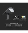 1,3W LED solar tuinspot met prikpen - CCT instelbaar, IP65, solar tuinlamp