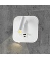 8W LED bed-wandlamp met USB/PD opladen - CREE chip, 3000K, wit, incl. lichtbron