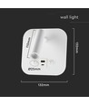 8W LED bed-wandlamp met USB/PD opladen - CREE chip, 3000K, wit, incl. lichtbron