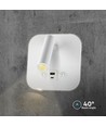 8W LED bed-wandlamp met USB/PD opladen - CREE chip, 3000K, wit, incl. lichtbron