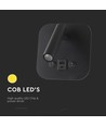8W LED bed-wandlamp met USB-oplader - Zwart, 3000K, CREE chip, USB-A en USB-C