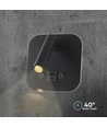 8W LED bed-wandlamp met USB-oplader - Zwart, 3000K, CREE chip, USB-A en USB-C