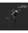 Vt-80070 speldlamp 10W - LED, aluminium, 3000K, zwarte behuizing, IP65