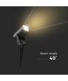 Vt-80070 speldlamp 10W - LED, aluminium, 3000K, zwarte behuizing, IP65