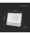 200W LED breedstraler - 135lm/W, IP65, CREE, 6 jaar garantie, zwart, buiten