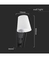 2W LED bedlamp / wandlamp met USB-oplader - Zwart, 3000K, CREE chip, IP20, modern design