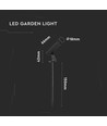 24V LED tuinspot met prikpen - 2W, IP65, zwart, rond, buiten, aluminium
