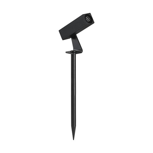 24V LED tuinspot met grondpen - 2W, IP65, zwart, vierkant, buiten, aluminium