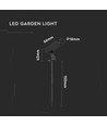 24V LED tuinspot met grondpen - 2W, IP65, zwart, vierkant, buiten, aluminium