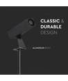 24V LED tuinspot met grondpen - 2W, IP65, zwart, vierkant, buiten, aluminium