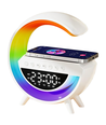 G-vormige RGBIC lamp - Draadloze oplader, 24x23cm, Wit, Bluetooth, 5V USB
