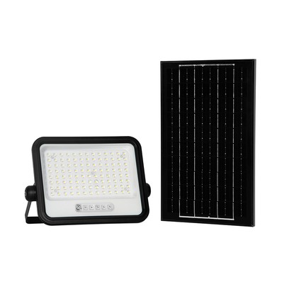 10W Solcelle LED breedstraler - 1700lm, IP65, met zonnepaneel en sensor