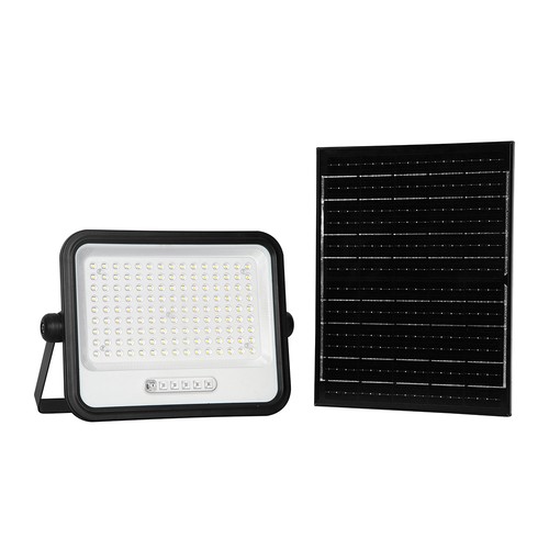 Vt-304w LED-projector 300W - met zonnepaneel, CCT:7in1, zwarte behuizing, met batterij-indicator, IP65