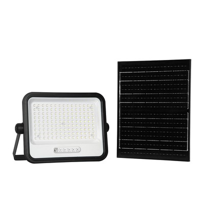 Vt-304w LED-projector 300W - met zonnepaneel, CCT:7in1, zwarte behuizing, met batterij-indicator, IP65