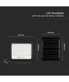 Vt-304w LED-projector 300W - met zonnepaneel, CCT:7in1, zwarte behuizing, met batterij-indicator, IP65
