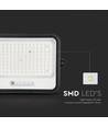 Vt-304w LED-projector 300W - met zonnepaneel, CCT:7in1, zwarte behuizing, met batterij-indicator, IP65