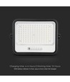 Vt-304w LED-projector 300W - met zonnepaneel, CCT:7in1, zwarte behuizing, met batterij-indicator, IP65