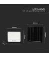 400W Solcelle LED breedstraler, 7-in-1 CCT - IP65, zwart, LiFePO4 batterij, incl. zonnepaneel en batterij-indicator