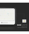 400W Solcelle LED breedstraler, 7-in-1 CCT - IP65, zwart, LiFePO4 batterij, incl. zonnepaneel en batterij-indicator