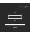 2m aluminium profiel montageset - Inclusief afdekking, 40x10mm