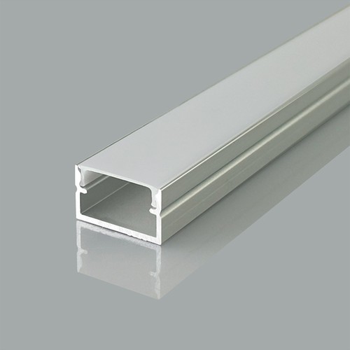 2m aluminium profiel montageset - 17x10mm, incl. diffuser en eindkappen, zilver