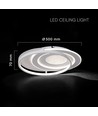 60W LED plafondlamp, CCT - 50x42cm, wit, incl. afstandsbediening, dimbaar, 4800lm