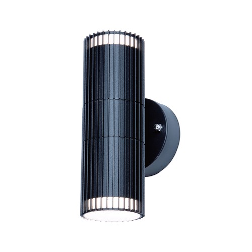 Dubbele wandlamp zwart met up/down licht - Buiten