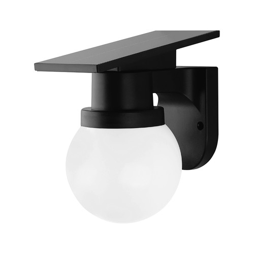 0,9W Solara wandlamp met zonnecel en afstandsbediening - CCT, IP54, zwart, bolvormig, buiten