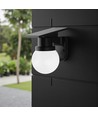 0,9W Solara wandlamp met zonnecel en afstandsbediening - CCT, IP54, zwart, bolvormig, buiten