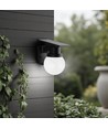 0,9W Solara wandlamp met zonnecel en afstandsbediening - CCT, IP54, zwart, bolvormig, buiten