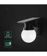0,9W Solara wandlamp met zonnecel en afstandsbediening - CCT, IP54, zwart, bolvormig, buiten