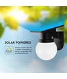 0,9W Solara wandlamp met zonnecel en afstandsbediening - CCT, IP54, zwart, bolvormig, buiten