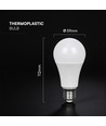 A60 VT-2112 LED 10,5W E27 - plastic lamp, Cree chip, 3000K, 6 jaar garantie