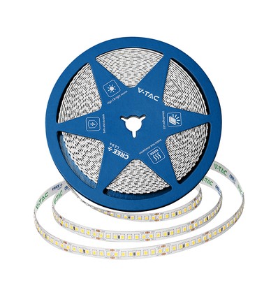5m 12W/m LED strip, 168 LED/m - 24V, IP20, 6400K, 1650lm/m