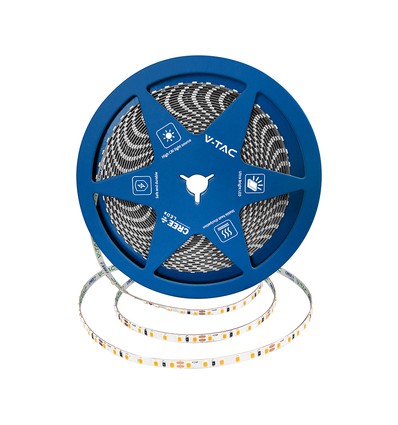 120 VT-2835 LED-lichtstrip 8W/m - Cree chip 3000K IP20 24V 5mm dubbel PCB (10m/rol)(prijs/m)