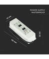 150W / 12V DC waterdichte voeding - 12.5A, IP67, Slim design, kunststof behuizing
