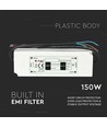 150W / 12V DC waterdichte voeding - 12.5A, IP67, Slim design, kunststof behuizing